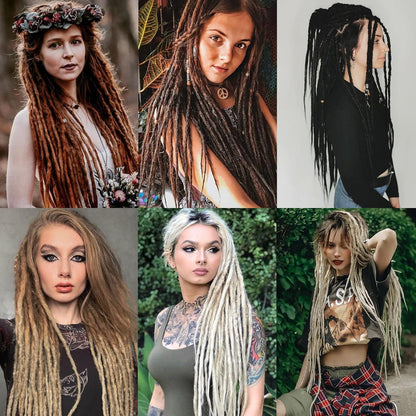 24 Zoll Dreadlock Extensions – Handgemacht, Gerade, T1B/27#