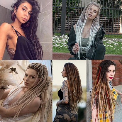 24 Zoll Dreadlock Extensions – Handgemacht, Gerade, T1B/27#