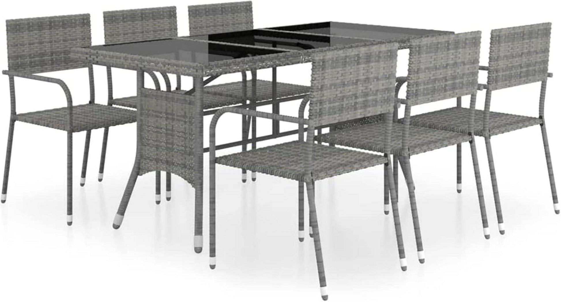 Gartenmöbel Set 6 Personen Essgruppe Poly Rattan Anthrazit