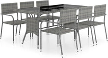 Gartenmöbel Set 6 Personen Essgruppe Poly Rattan Anthrazit