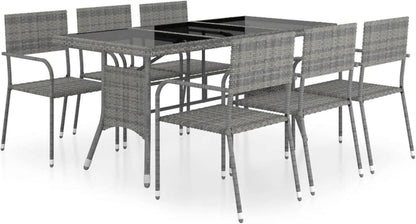 Gartenmöbel Set 6 Personen Essgruppe Poly Rattan Anthrazit
