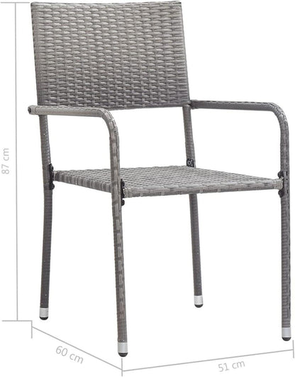 Poly Rattan Gartenmöbel Set Anthrazit 7-TLG. 6 Personen