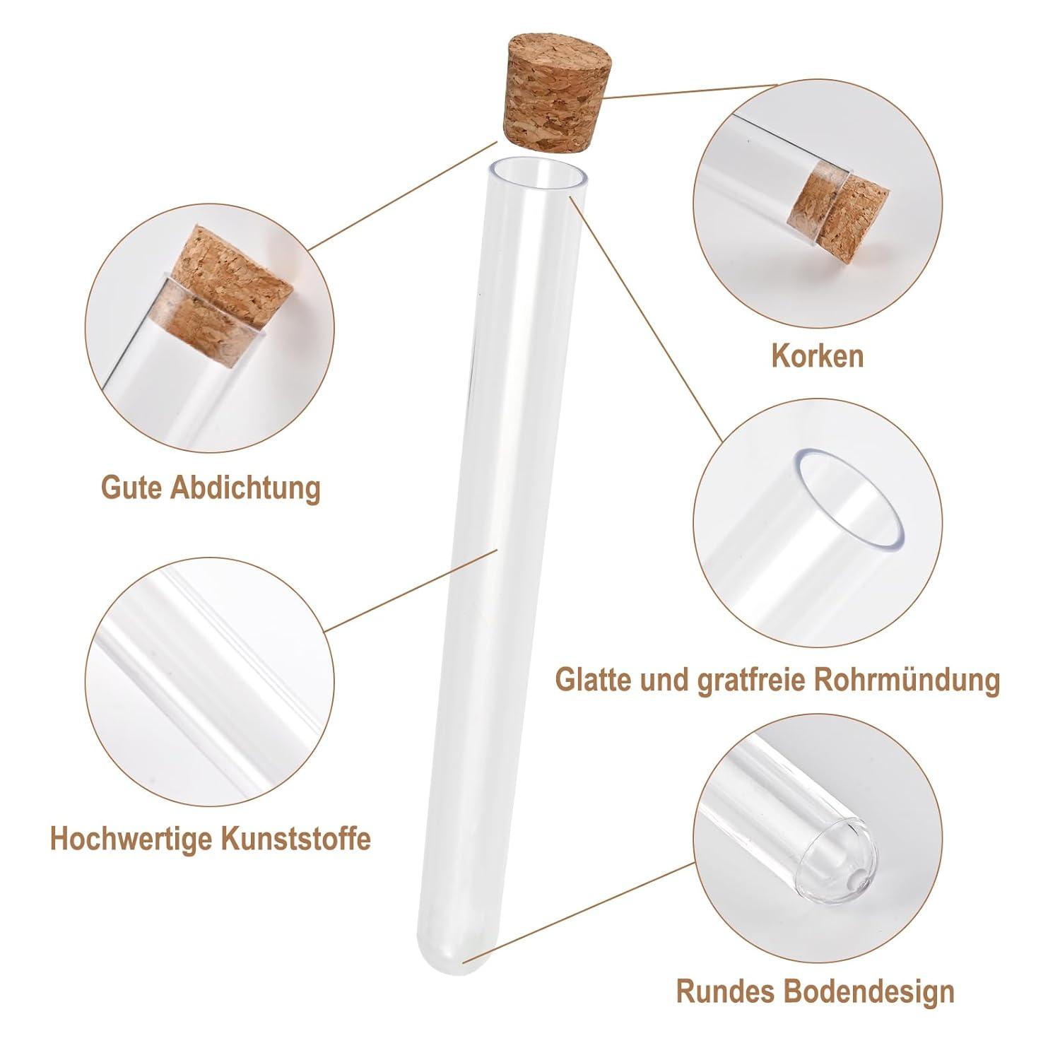 Reagenzgläser Set mit Korken 20mL für Blumen & Geschenke