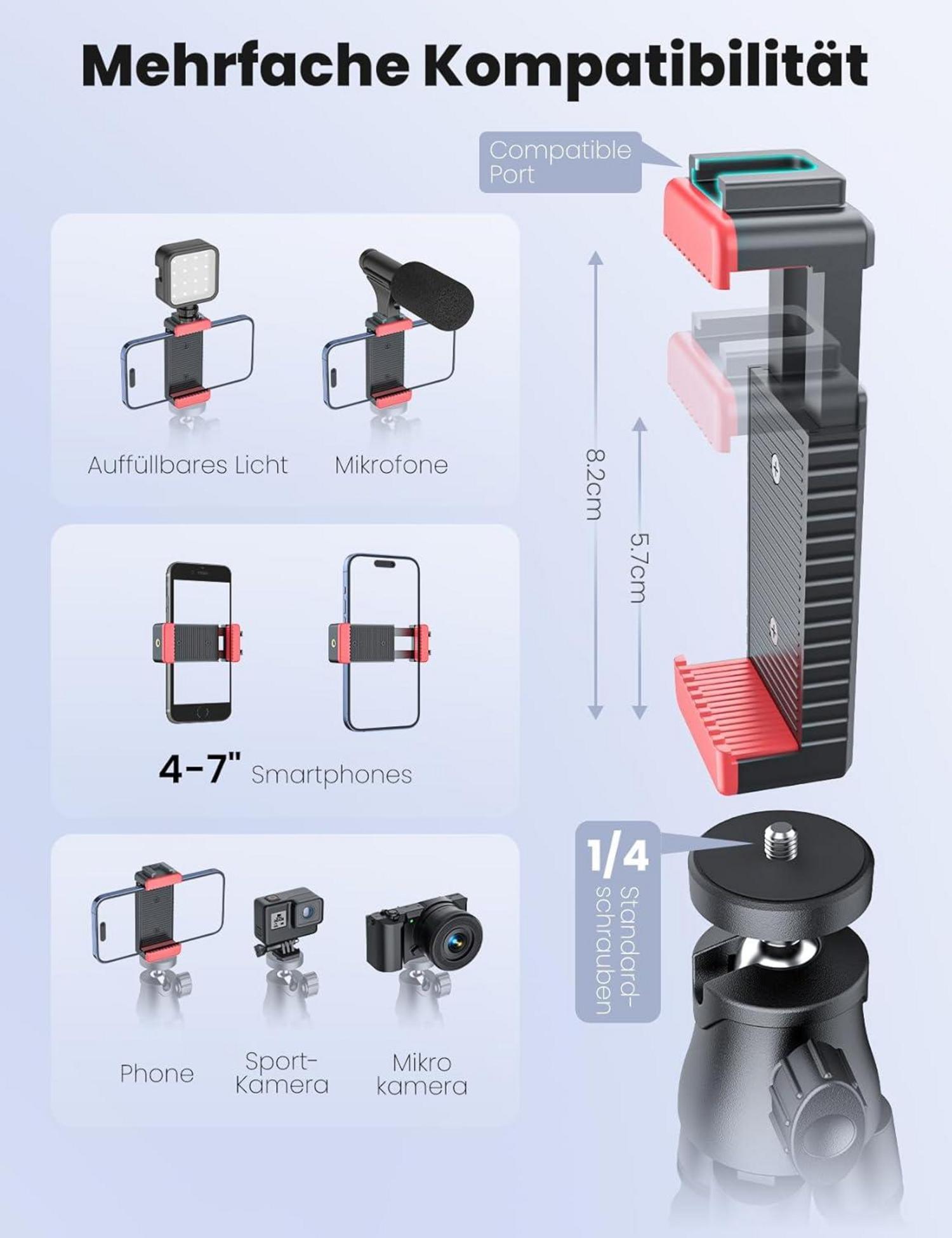 Handystativ für Smartphone iPhone Kamera 360° drehbar flexibles Mini Octopus Stativ