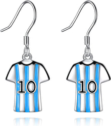 925 Sterling Silber NO.10 World Cup Soccer Jersey Pink Earrings