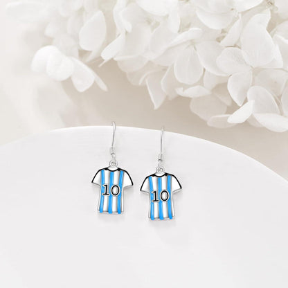 925 Sterling Silber NO.10 World Cup Soccer Jersey Pink Earrings
