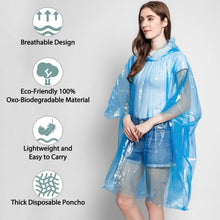 Durchsichtiger Regenponcho Damen, wasserdicht, Kapuze, 2er