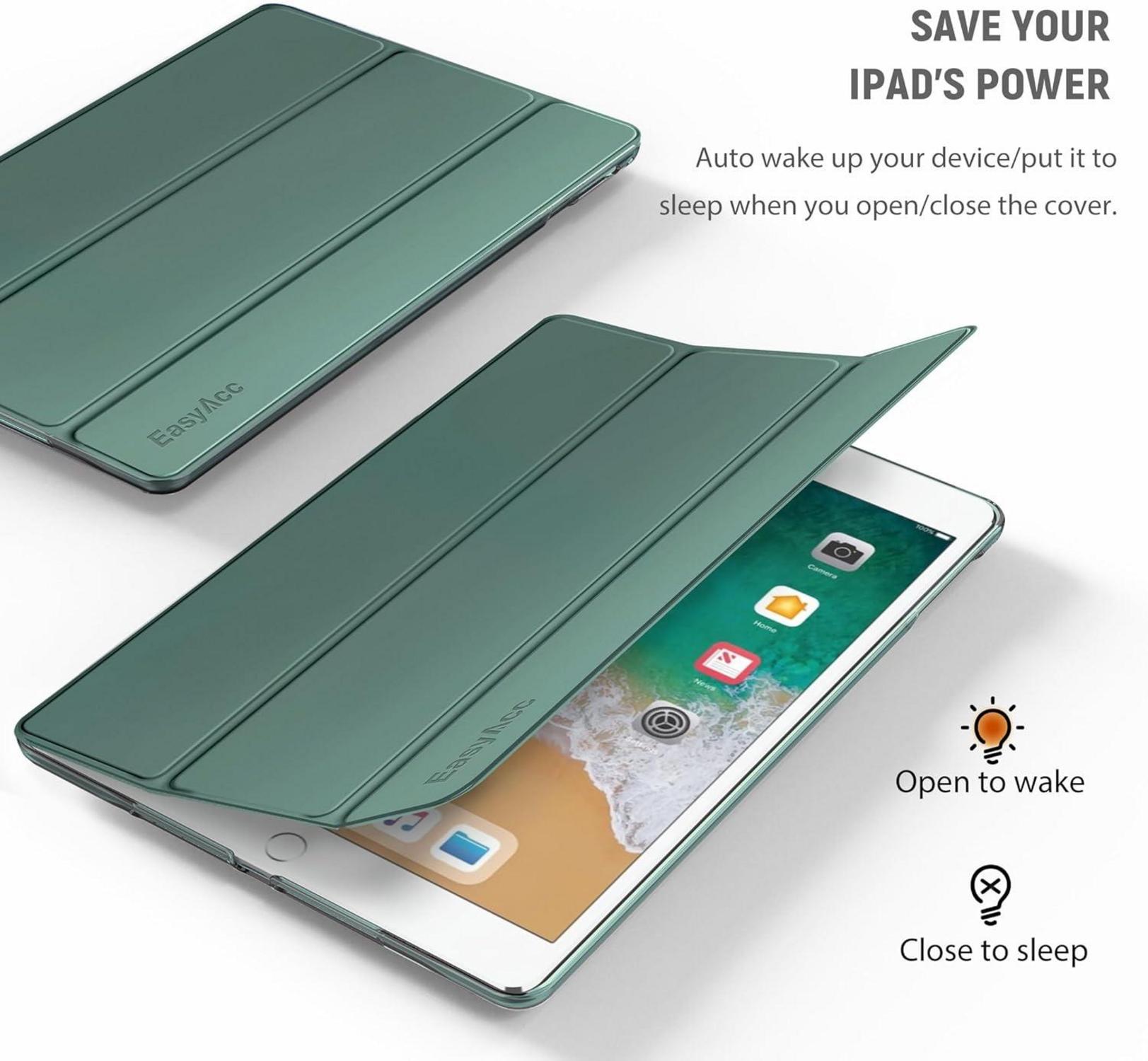 Dunkelgrüne iPad 9.7 Hülle - Ultra Dünn Matt Rückseite Auto Aufwachen