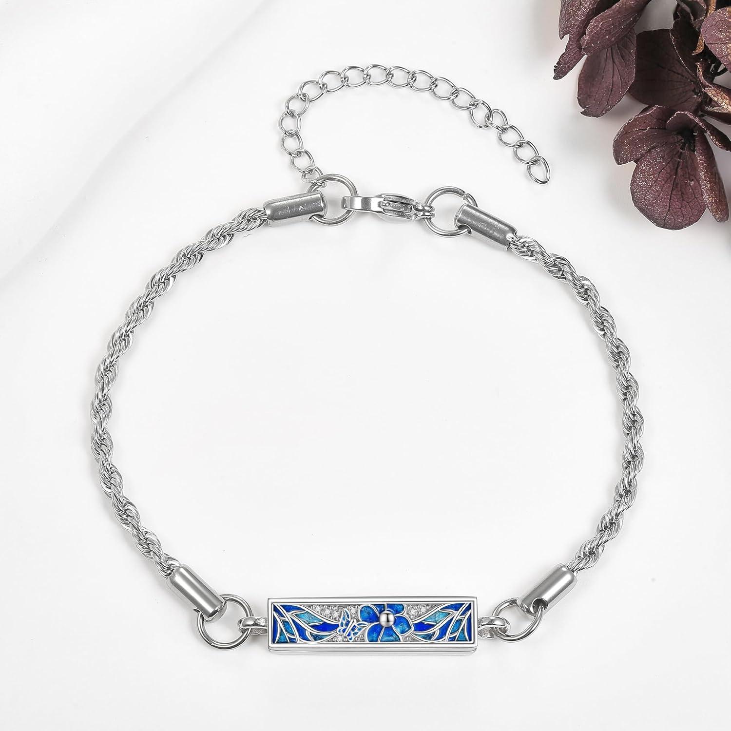 VONALA 925 Sterling Silber Schmetterling Urne Armband Frauen Gedenkschmuck