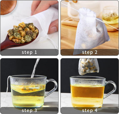 500 Teefilter Papier Teebeutel 7x9 cm für Losen Tee Duftender Gewürze ZUM