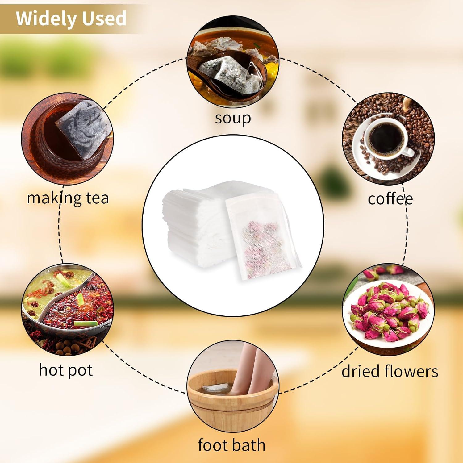 500 Teefilter Papier Teebeutel 7x9 cm für Losen Tee Duftender Gewürze ZUM