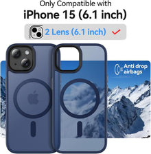 Kmofizle iPhone 15 Hülle MagSafe Schutzfolie Matt Blau