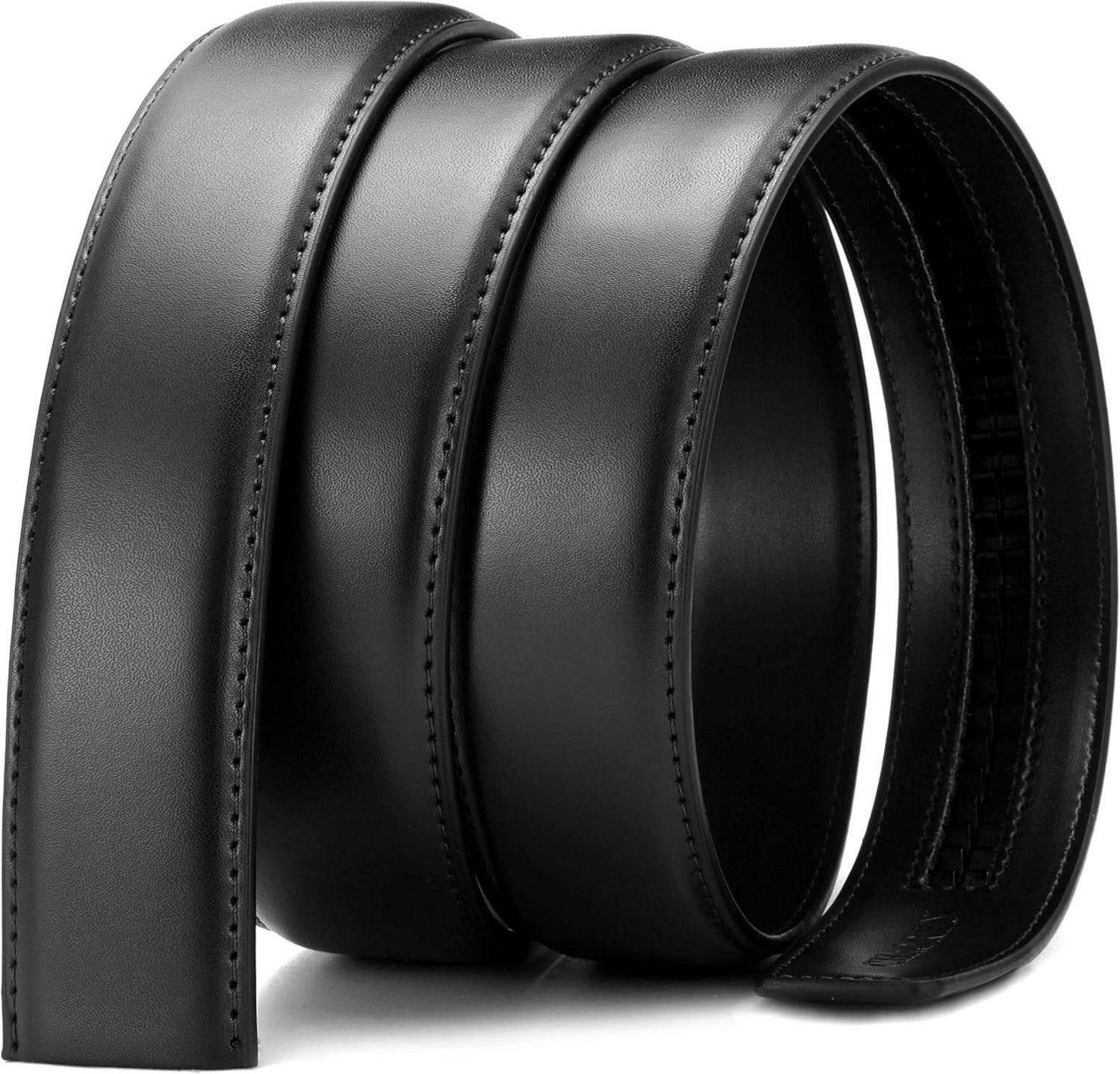 Herren Ledergürtel Ratsche Automatik 35mm Schwarz Taille