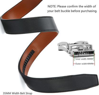 Herren Ledergürtel Ratsche Automatik schwarz 35mm Taille 80-95cm