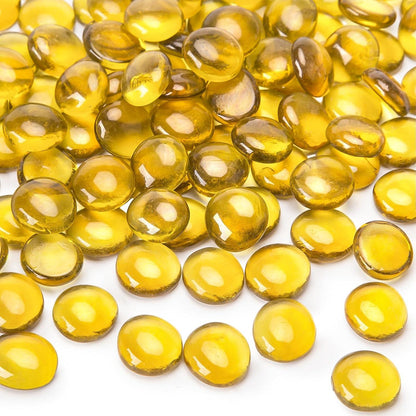 Bunte Glasnuggets Gelb 450g 1,7-1,9cm Deko Steine Mosaik Basteln