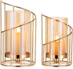 Windlicht Glas Kerzenständer Gold Hochzeit Outdoor Garten