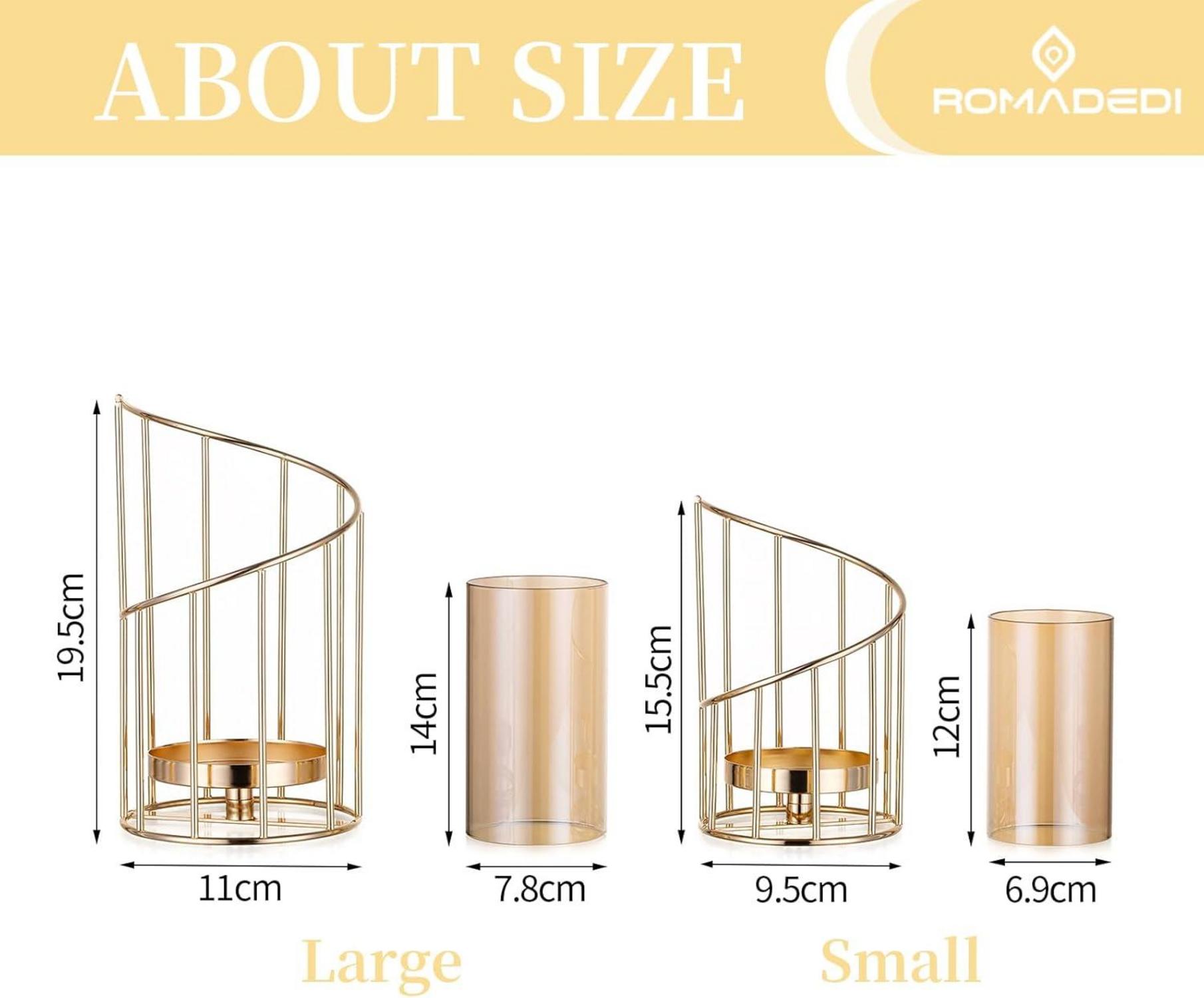 Windlicht Glas Kerzenständer Gold Hochzeit Deko Set