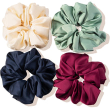 Große Seidensatin Haargummis Damen Mädchen 4 Farben Set