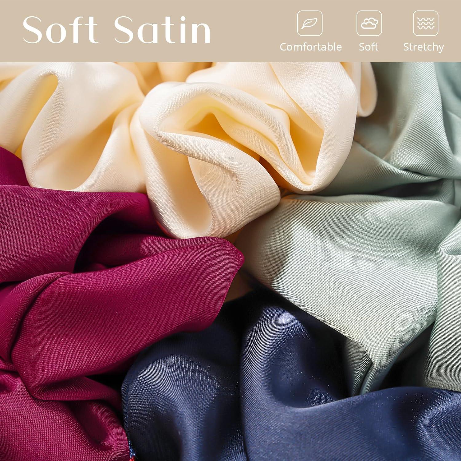 Lolalet Große Haargummis Satin Seide Scrunchies Damen 4 Farben