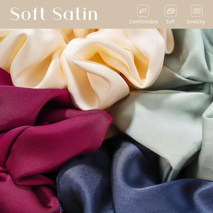 Lolalet Große Haargummis Satin Seide Scrunchies Damen 4 Farben