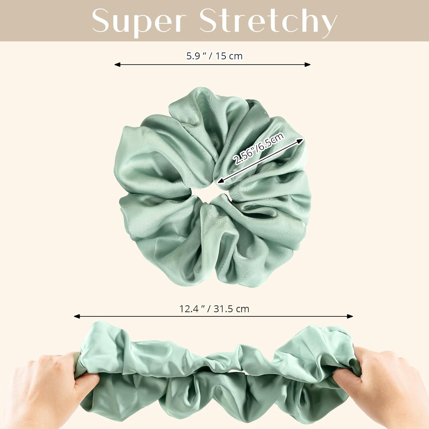 Lolalet Seide Satin Haargummis Scrunchies Damen Mädchen 4er Set