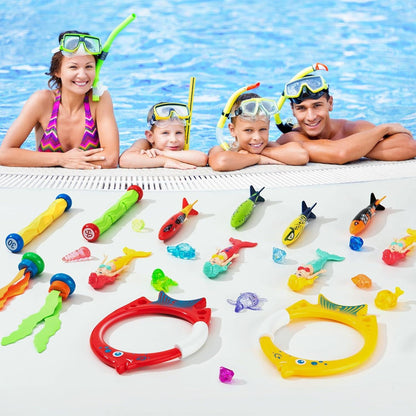 Tauchspielzeug Set 24-teilig Unterwasser Schwimmbad Spielzeug Kinder