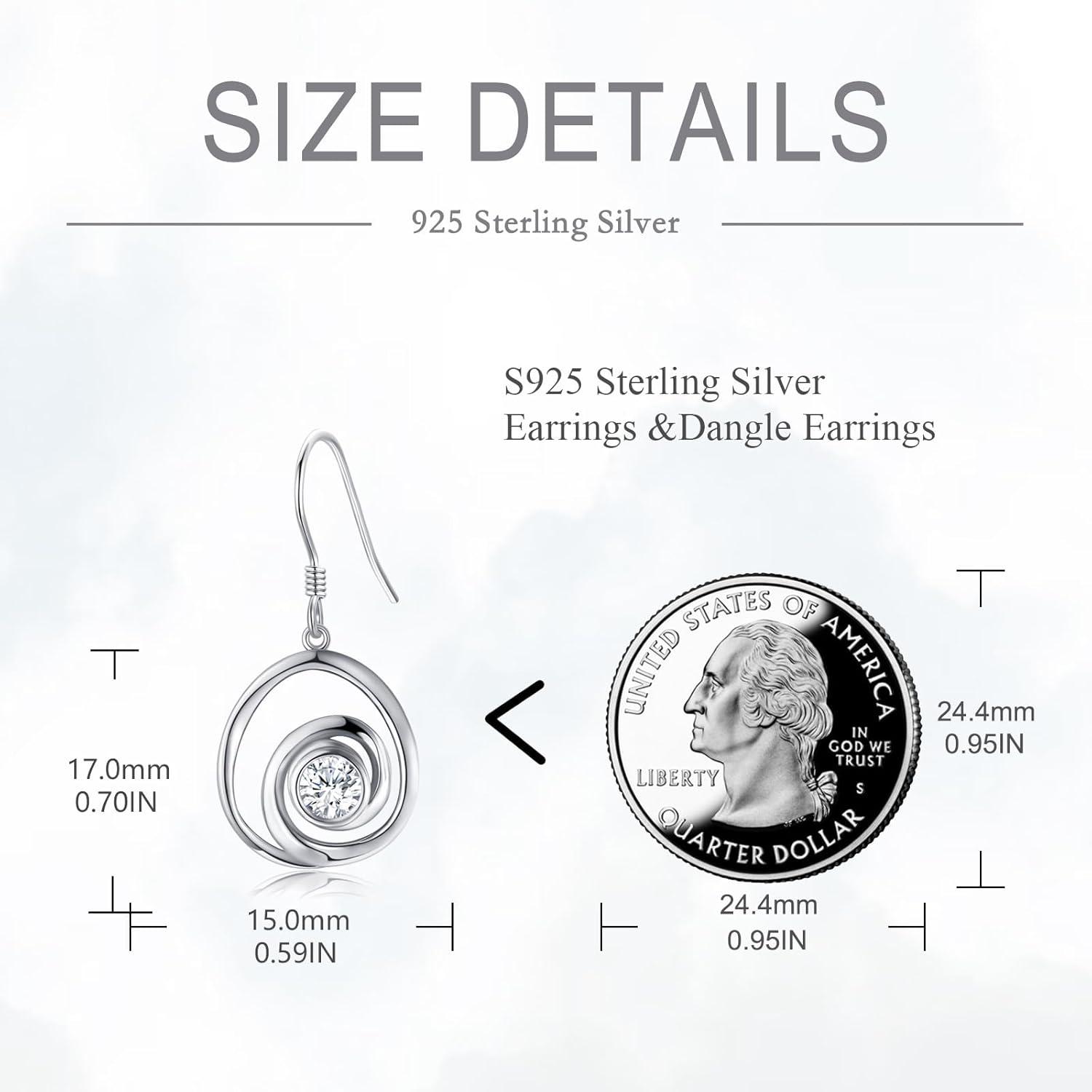 VONALA Spirale Ohrringe 925 Sterling Silber Tropfen CZ Frauen Mädchen