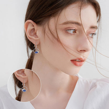 925 Sterling Silber Ozean Welle Wal Ohrringe für Frauen