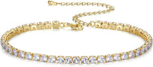 Tennis Fußkettchen Damen 18K Weißgold Zirkonia Strand Glänzend