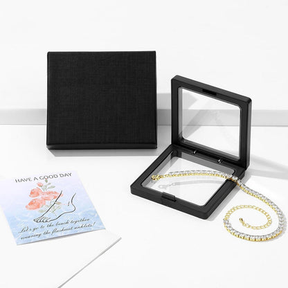 Tennis Fußkettchen Damen 18K Weißgold Zirkonia Strand Glänzend