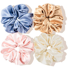 4er Set Große Satin Haargummis für Damen Mädchen - Seide Scrunchies 4