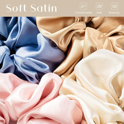 Lolalet Große Seide Scrunchies Satin Damen Haargummis 4 Farben