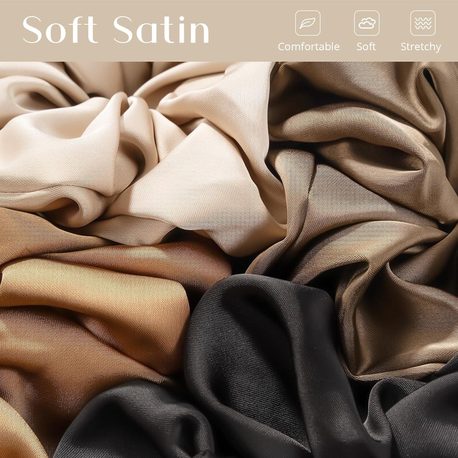 Lolalet Seidensatin-Haargummis für Damen, Elastisch, 4 Farben