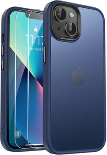 Schutzhülle für iPhone 14/13 mit Schutzfolie, Stoßfest Blau