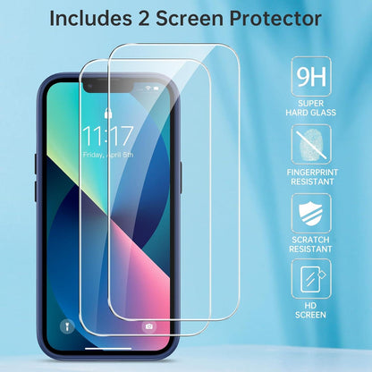 Schutzhülle für iPhone 14/13 mit Schutzfolie, Stoßfest Blau