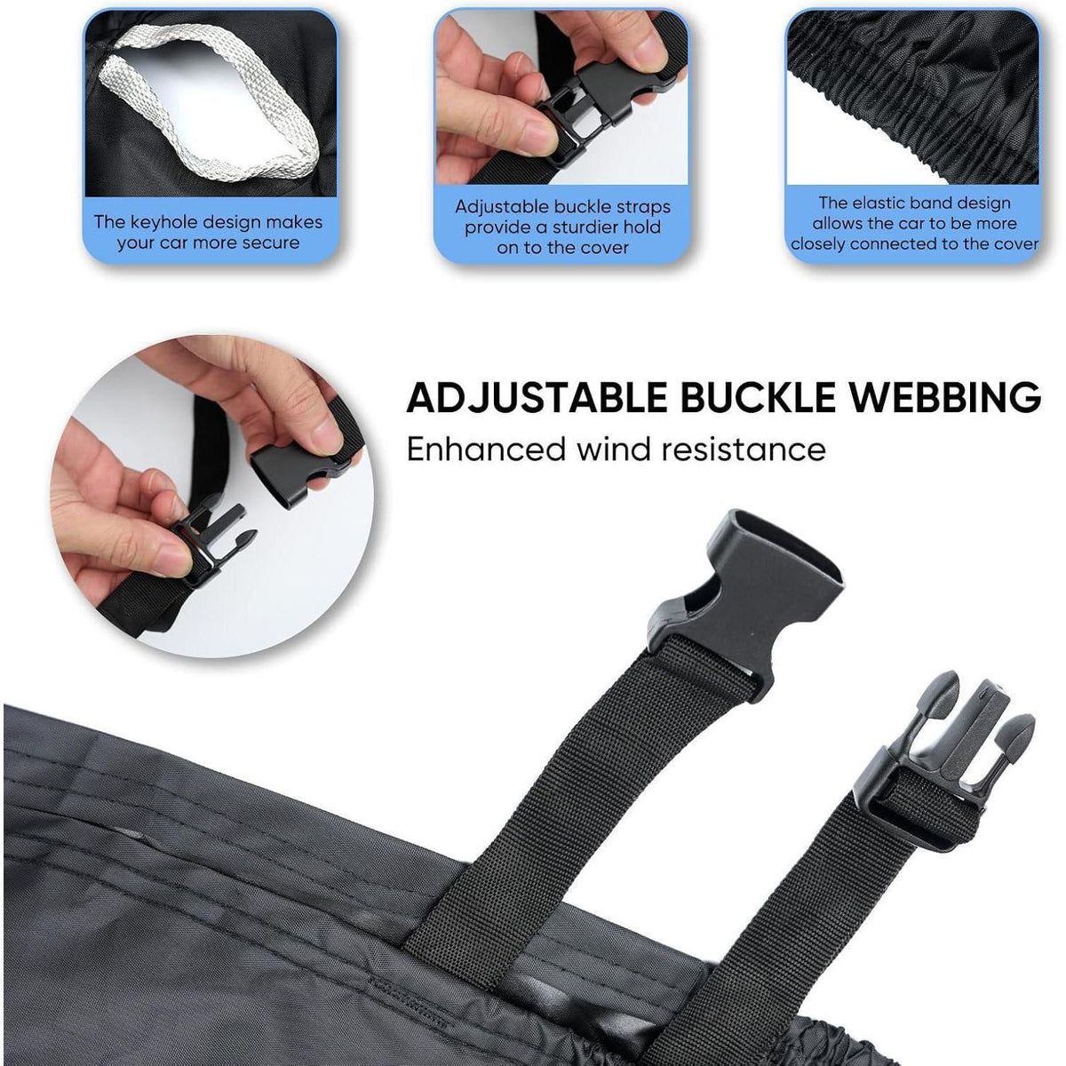 Motorrad Abdeckplane Wasserdicht 300D Outdoor XXL Noir 295x110x140cm