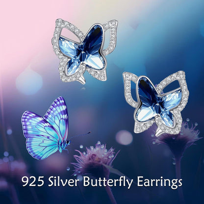 VONALA Schmetterling 925 Sterling Silber Kristallohrringe ???? hypoallergen mit Geschenkbox