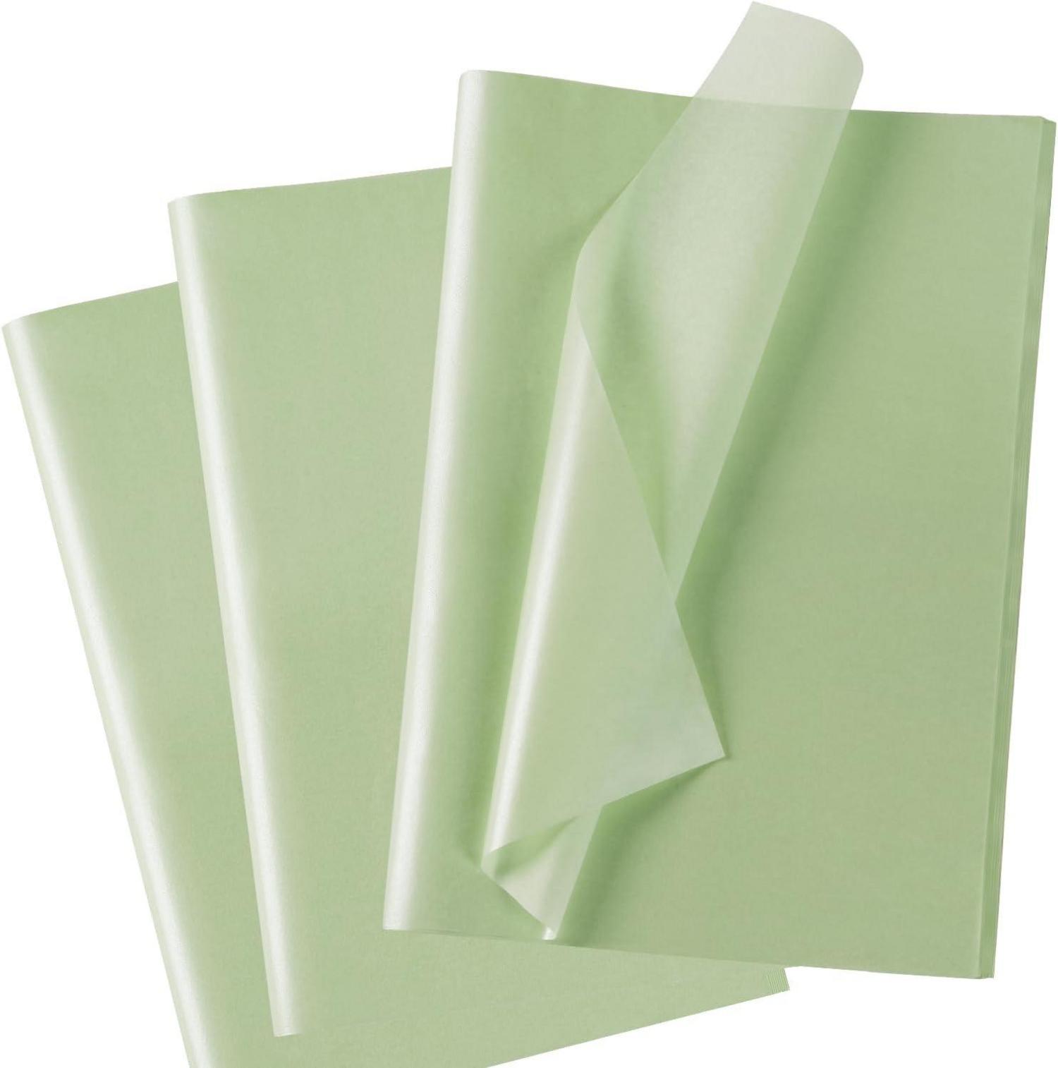 60 Blatt Metallic Hellgrün Seidenpapier für alle Anlässe
