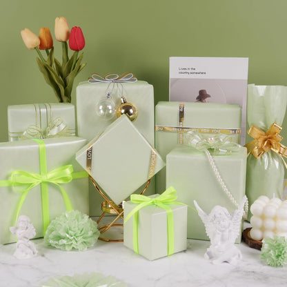 60 Blatt Grünes Metallic Seidenpapier 50x35 cm Geschenktüten Hochzeit