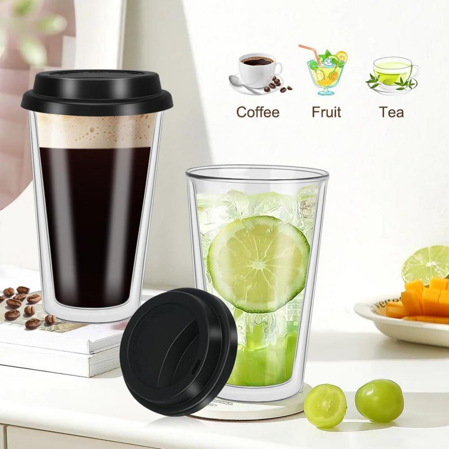 Doppelwandige Kaffeegläser 12oz Thermogläser Teegläser 2 Stück