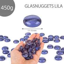 Lila Glasnuggets 450g - Deko Glassteine 1,7-1,9cm - Basteln