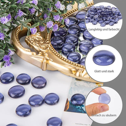 Lila Glasnuggets Deko Steine 450g Basteln Mosaik 1,7-1,9cm