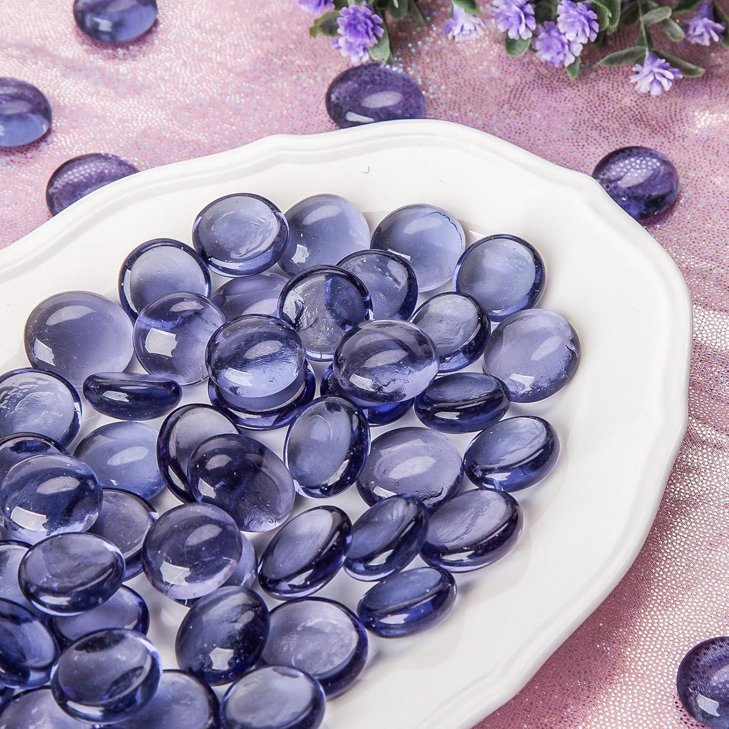 450g Lila Glasnuggets Deko Glassteine Mosaiksteine 1,7-1,9cm