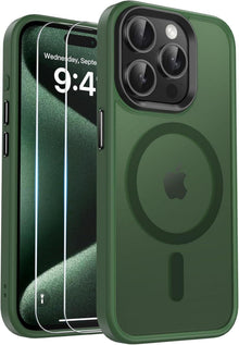 iPhone 15 Pro Max Hülle MagSafe Kompatibel Grün Matt Magnetisch
