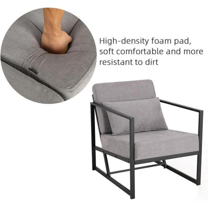 Mingone 2er Set gepolsterte Lounge-Sessel Hellgrau