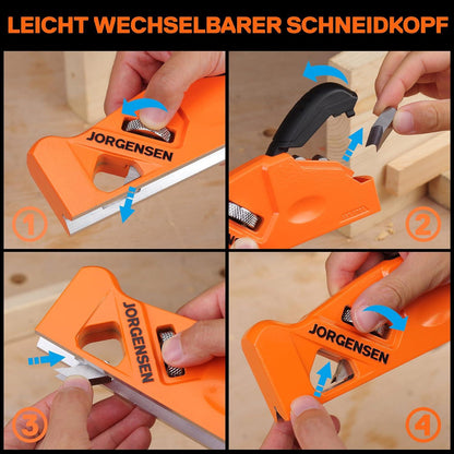 Kantenhobel Holz mit 4 Schneidköpfen 45°/3/5/6mm für Tischler
