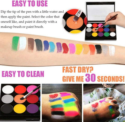 2 Stück Halloween Kinderschminke Face Body Paint 15 Farben