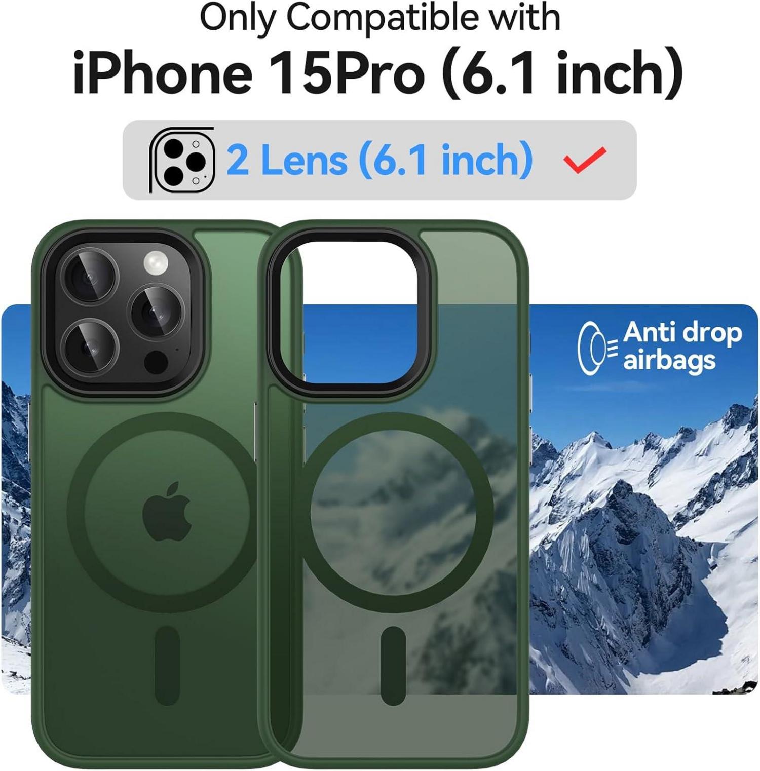 iPhone 15 Pro Hülle mit MagSafe Schutzfolie und magnetischer
