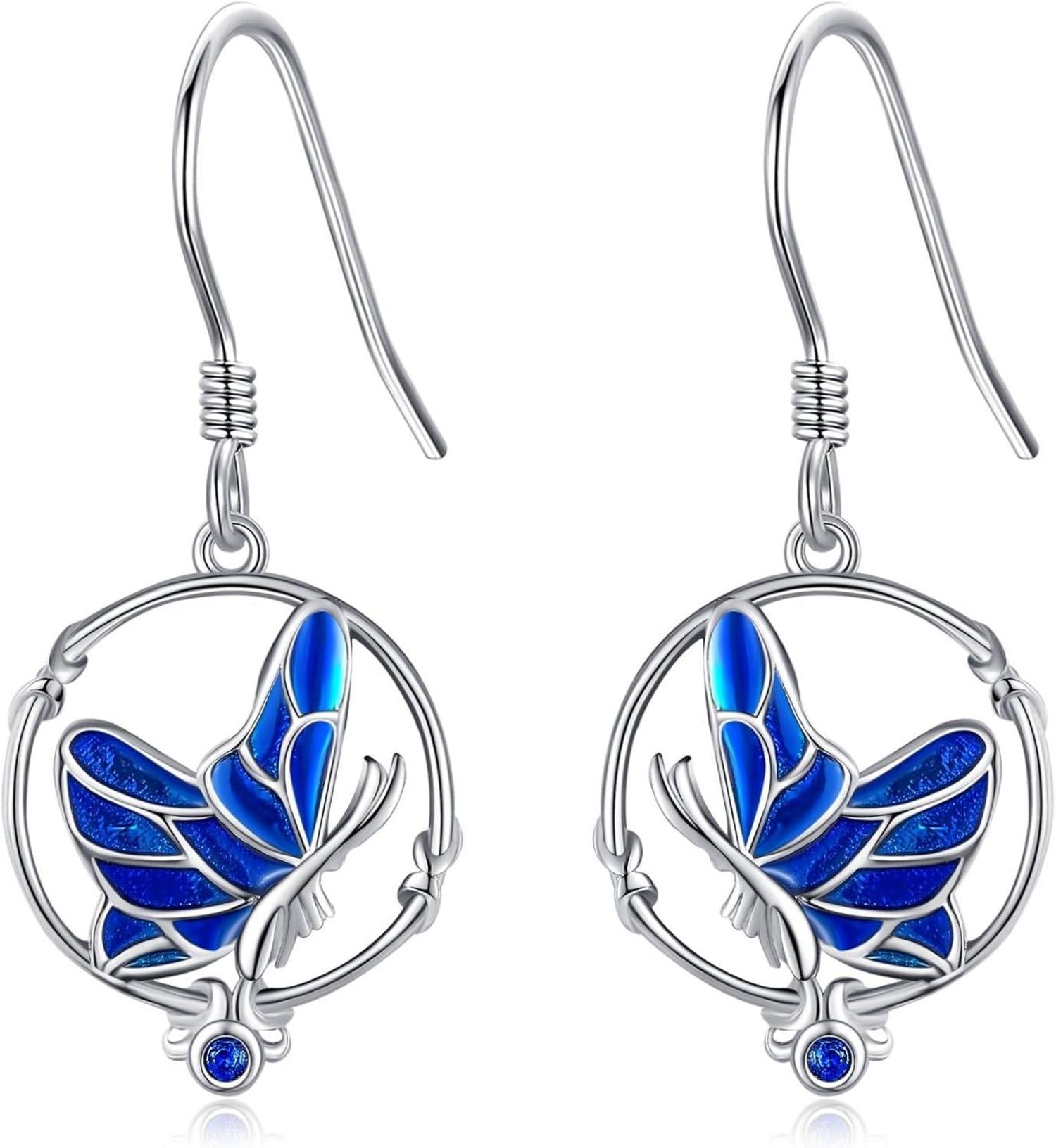Schmetterling Ohrringe Sterling Silber Blau Schmuck Geschenke
