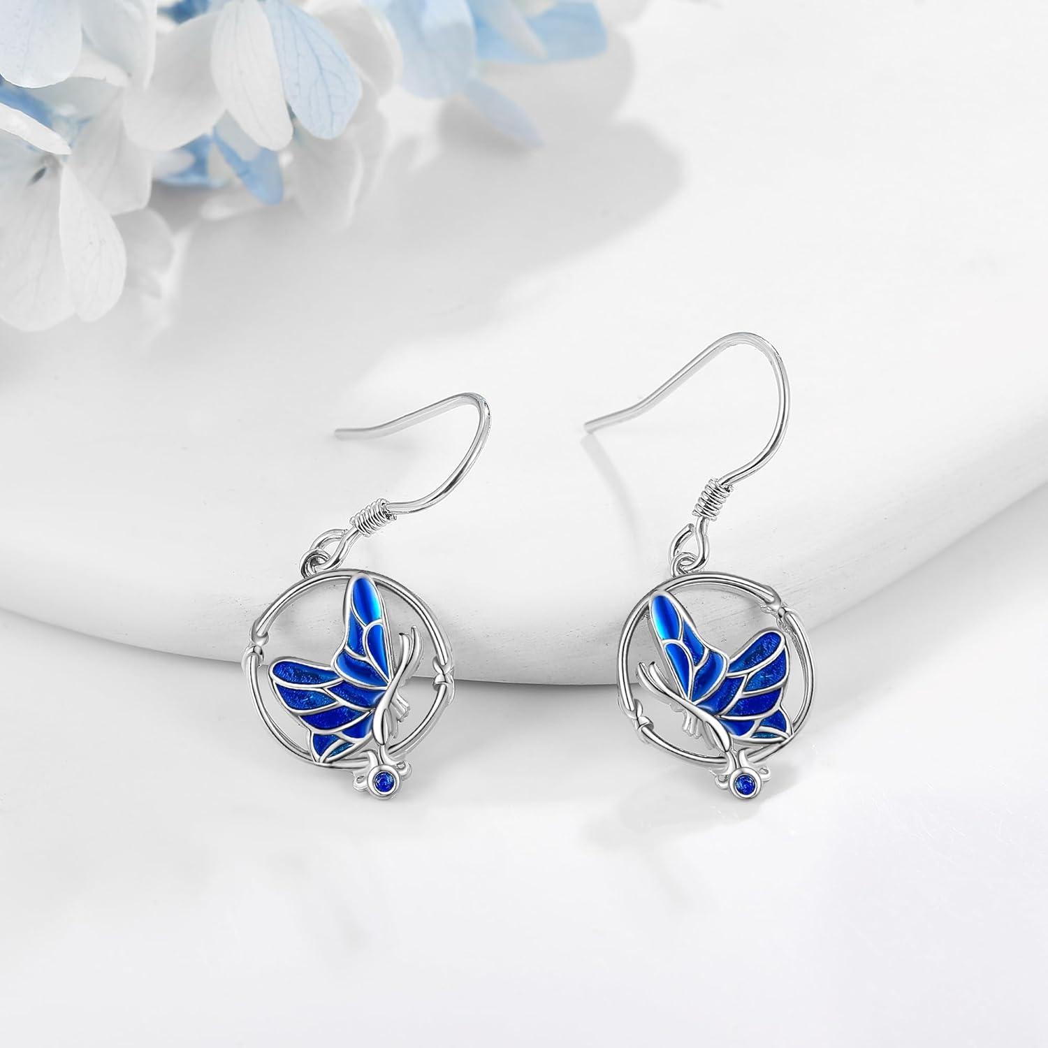 Schmetterling Ohrringe Sterling Silber Blau Schmuck Geschenke